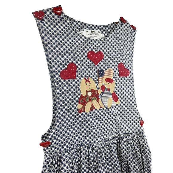 The Briar Patch Pinafore Apron Cottage Bear Patterned Dress Teacher Womens 12 - Picture 3 of 7